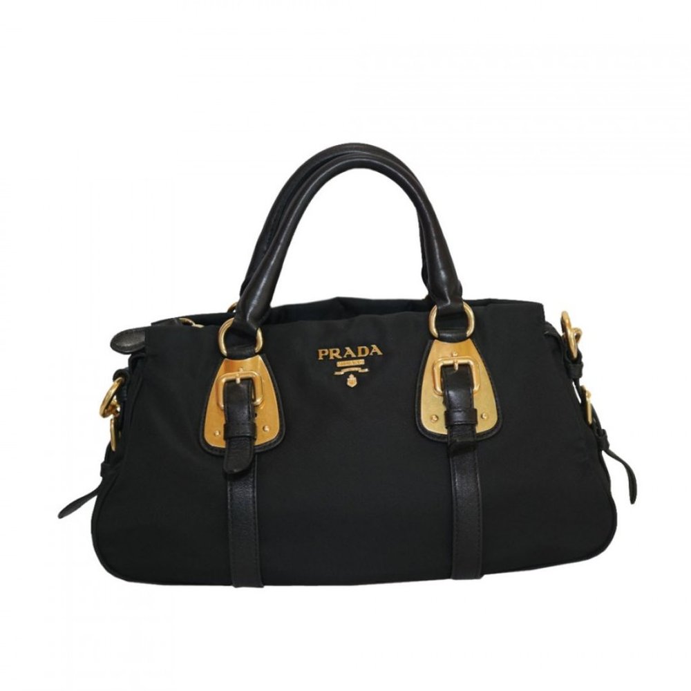 Prada BN1904 Tessuto and Soft Calf Leather Satchel